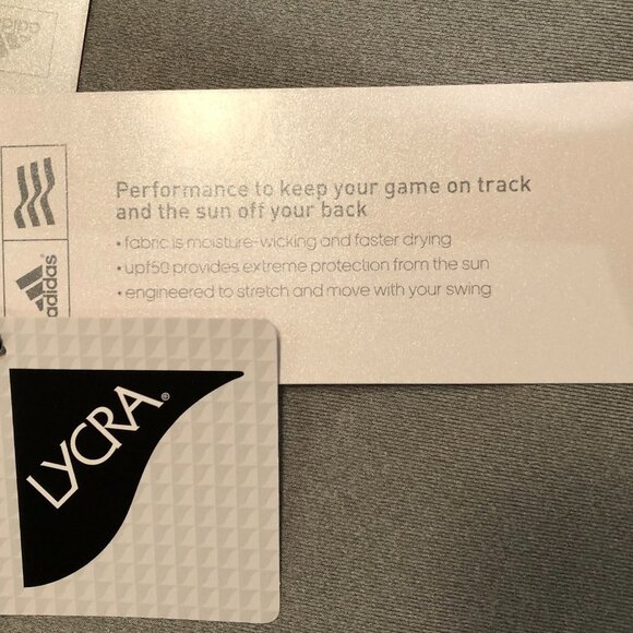 Adidas Golf Athletic 4 Button Collared Sh Slv Polo Shirt Grey & White Sz M NWT - Picture 8 of 11